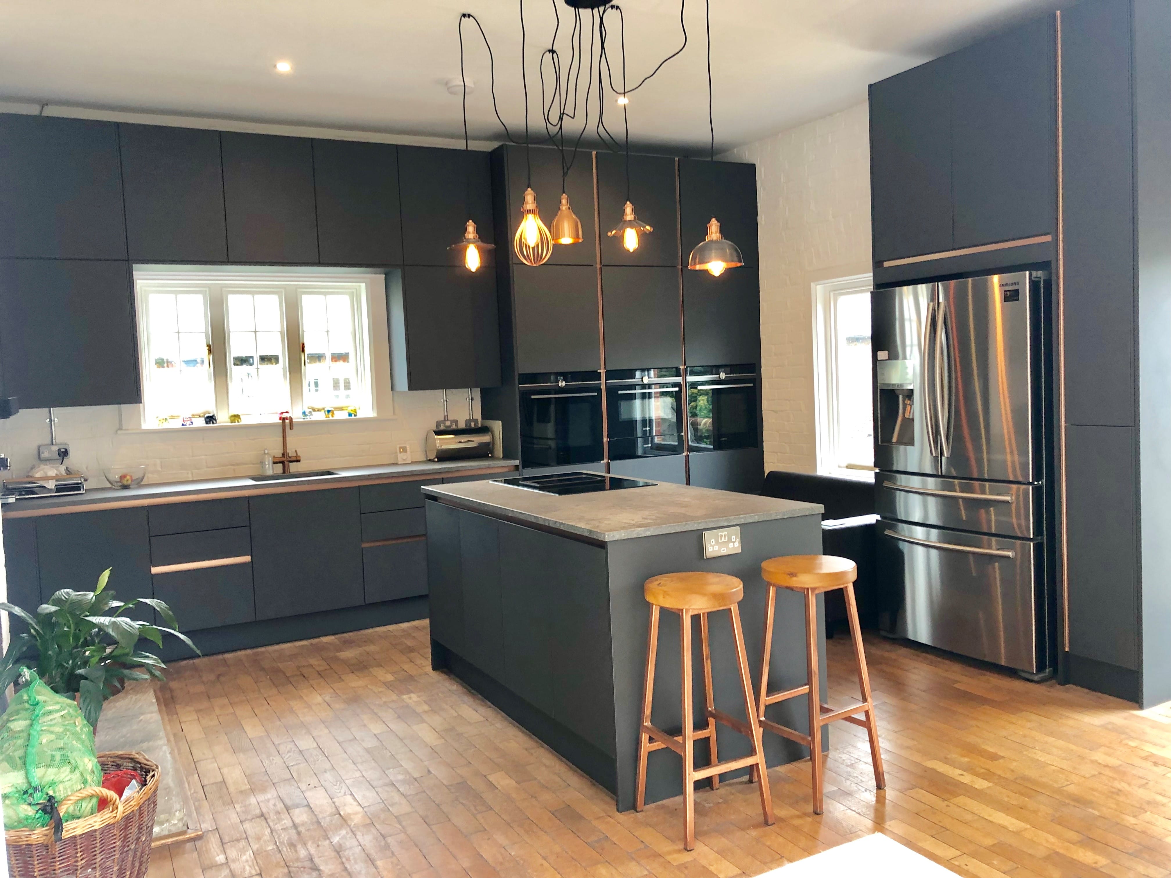 Contrast! Not only are the colours on this kitchen a huge contrast to